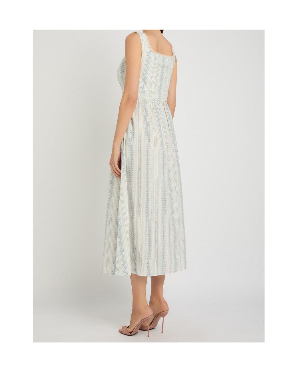LoveShackFancy White Striped Dress