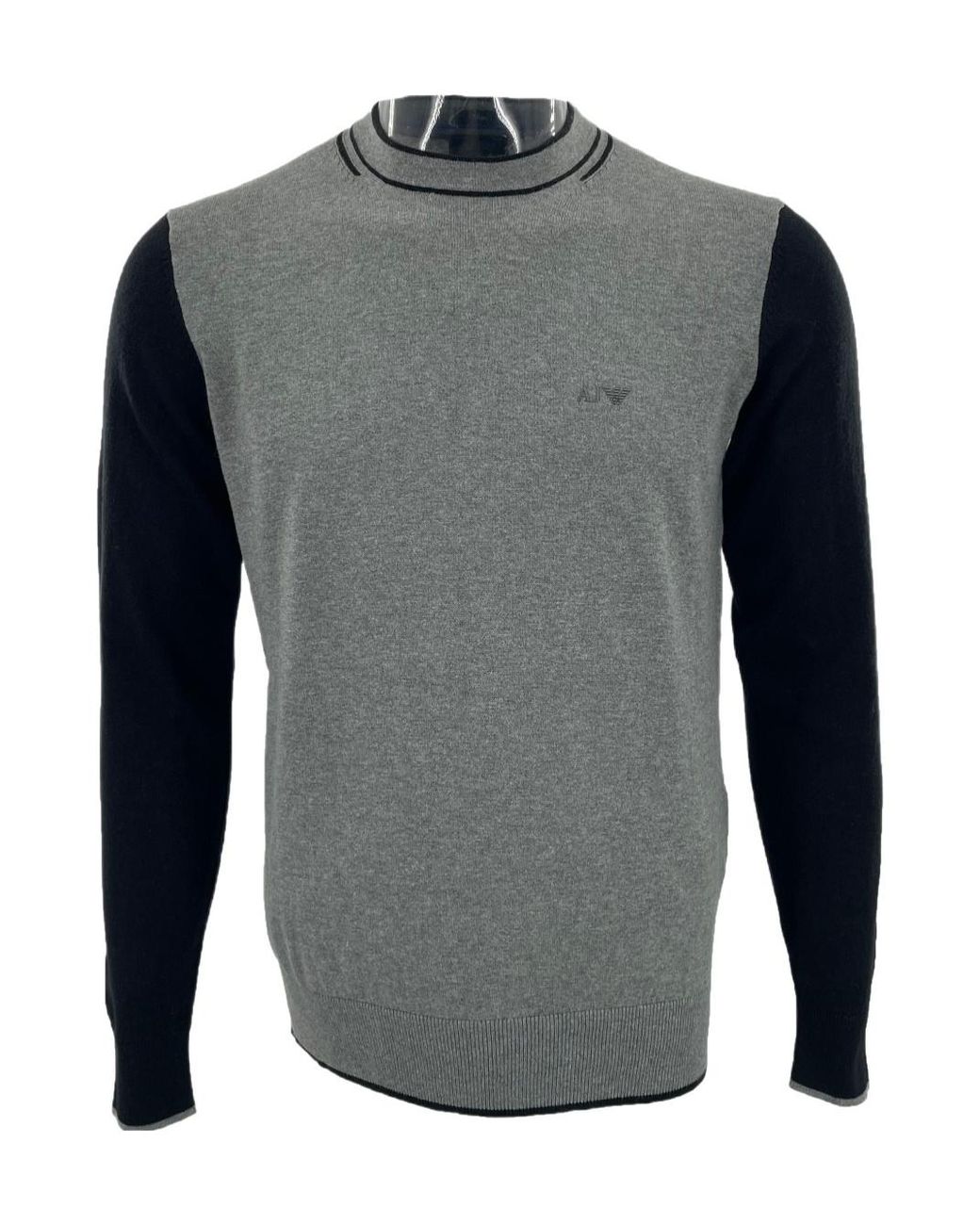 Armani Jeans Gray Round-Collar And Long-Sleeved Sweater for men