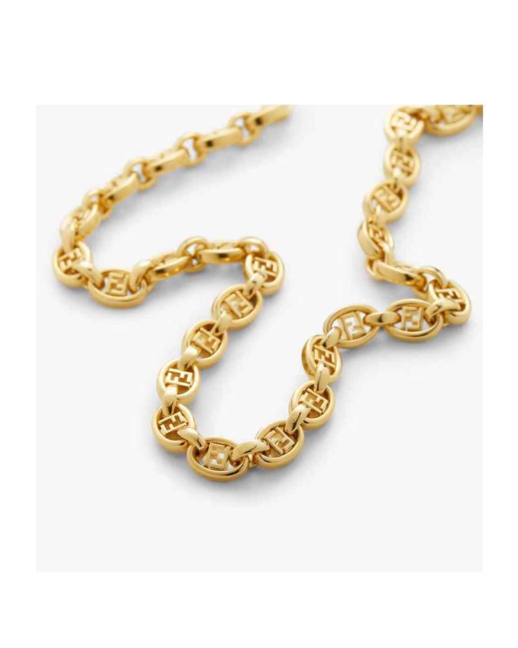 Fendi Metallic Colored Metal Necklace