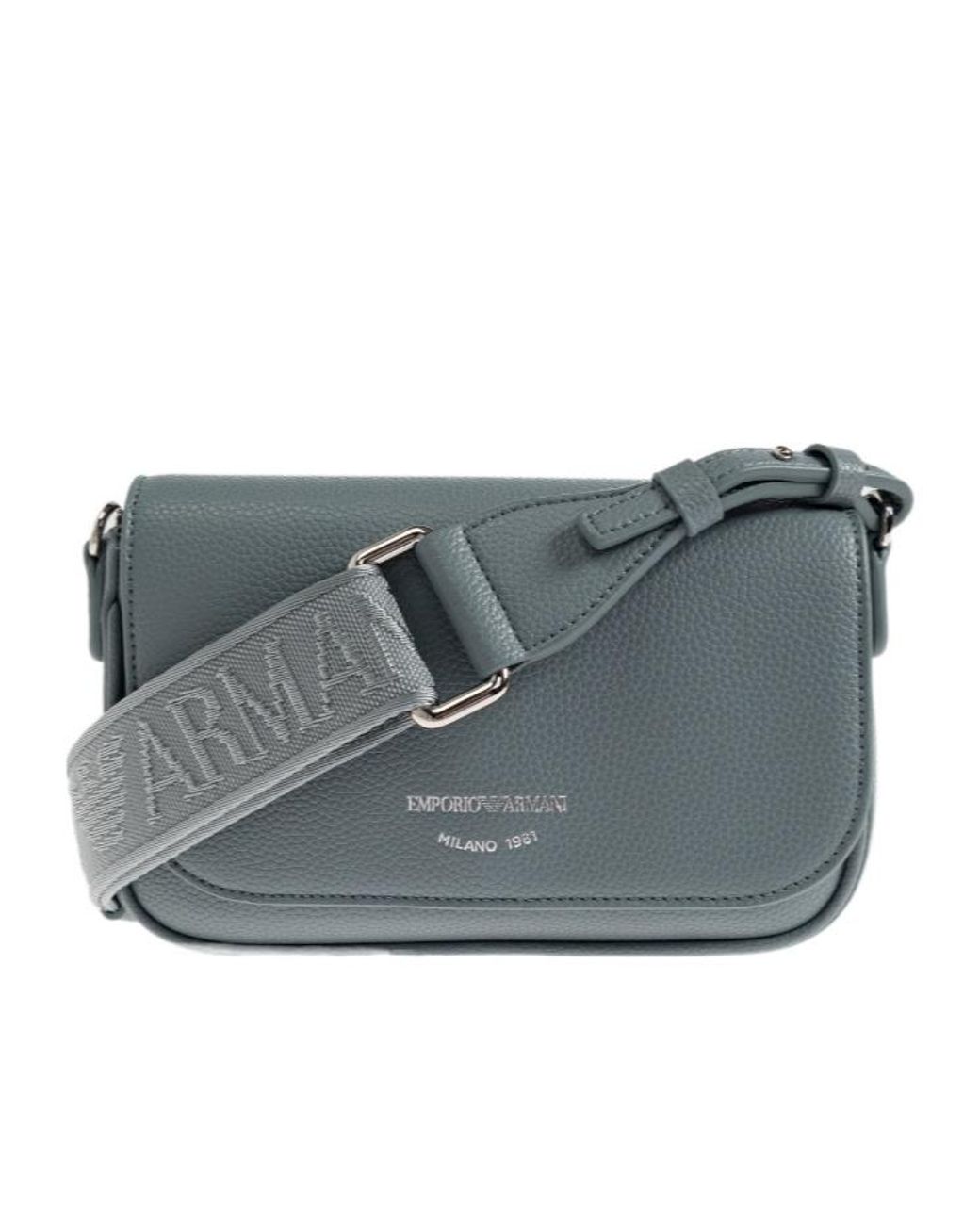 Emporio Armani Gray Logo Strap Shoulder Bag