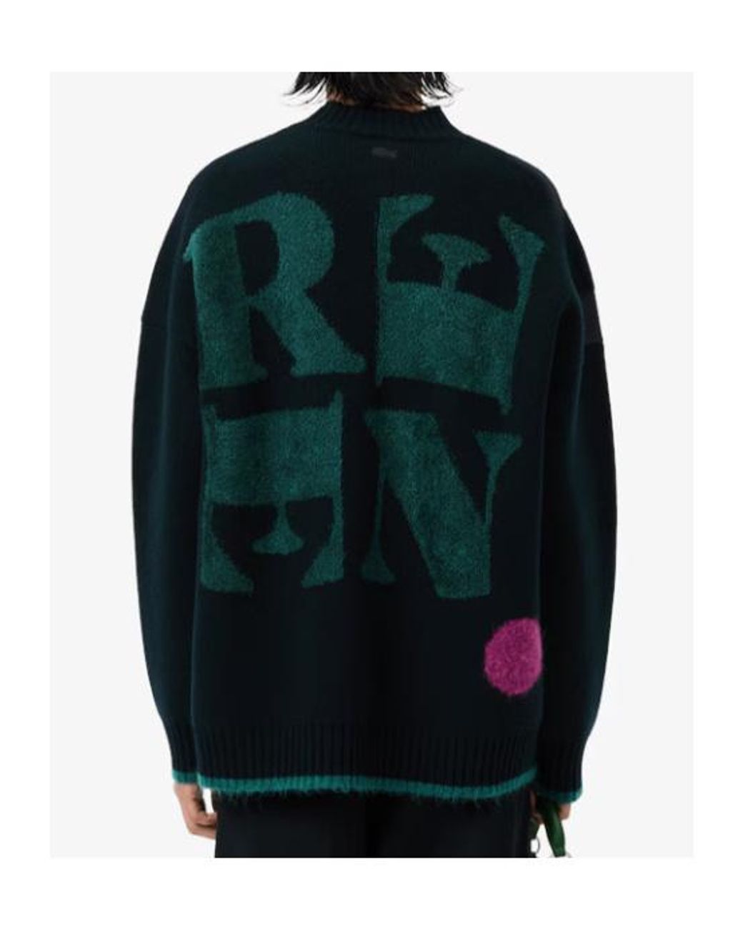 Lacoste Blue Pattern Jacquard Crewneck Jumper for men