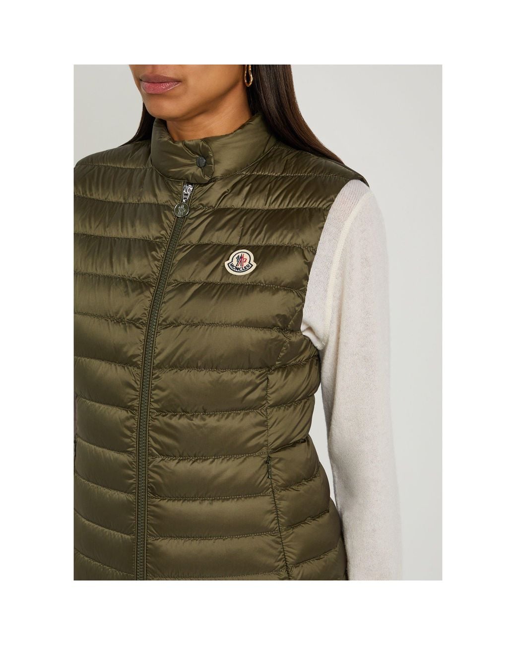Moncler Green Stand-Collar Down Vest