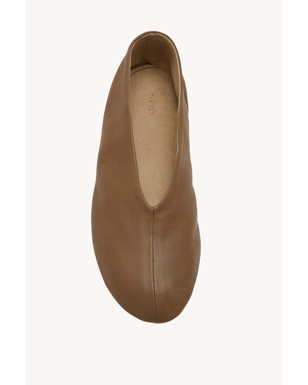 The Row Brown Stella Leather Slippers