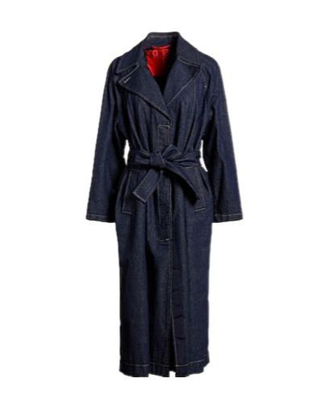 MAX&Co. Blue Dark Denim Trench Coat