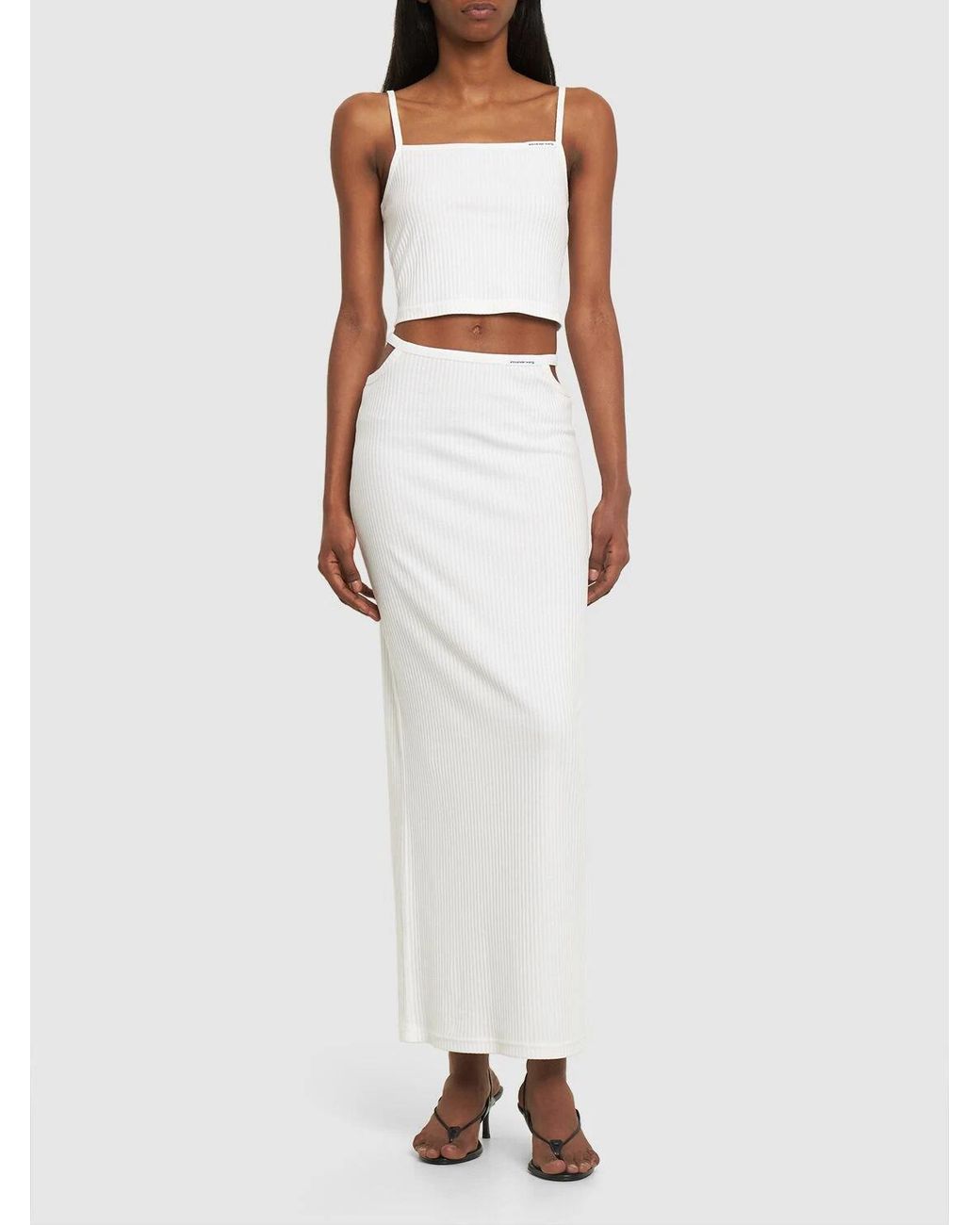 Alexander Wang White A Half-Length Skirt With A Logo