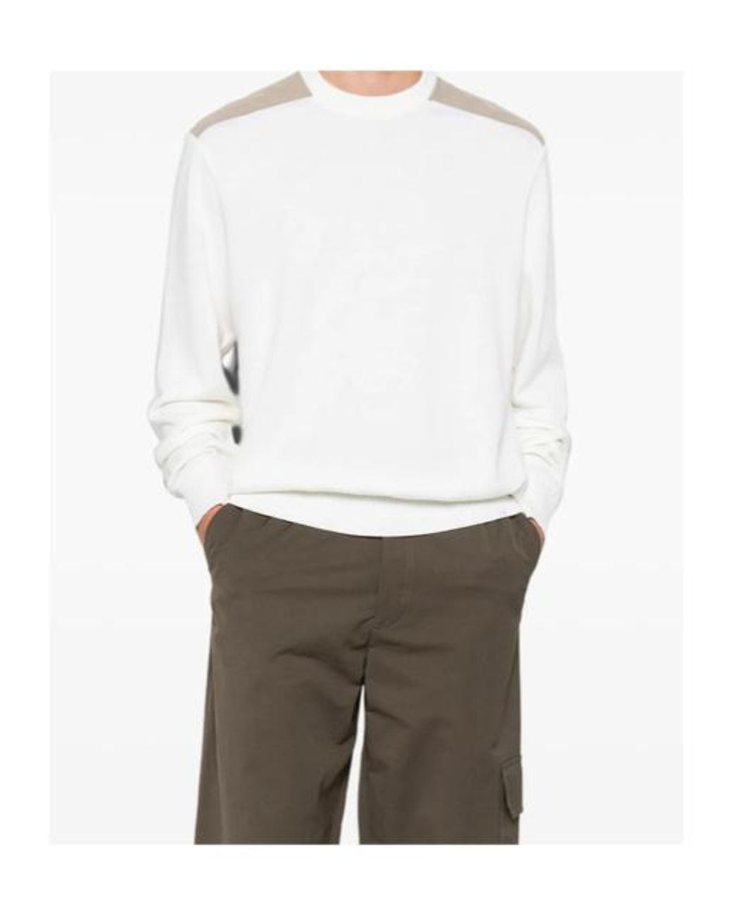 Paul & Shark Natural Contrast-Panel Crew-Neck Sweater for men