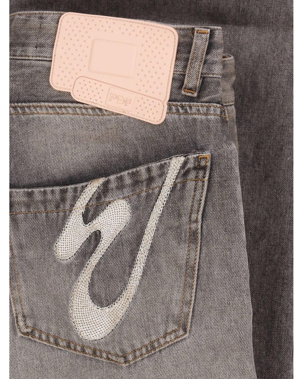 PDF CHANNEL Gray Pdf Relaxed Wide-Leg Jeans for men