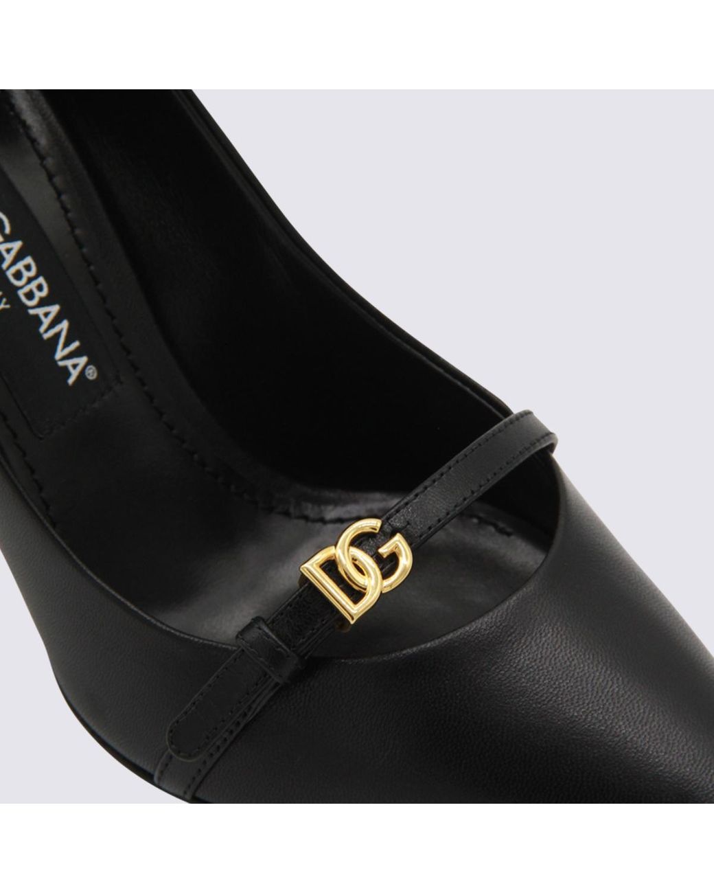 Dolce & Gabbana Black Dg Logo Plaque Pointed Toe Pumps