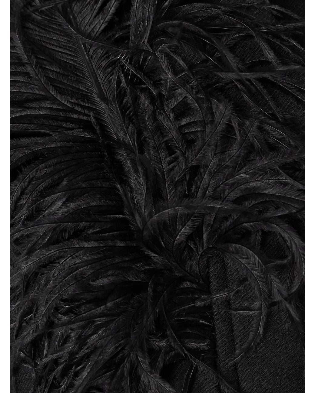 16Arlington Black Feather-Trimmed Twill Suit Jacket