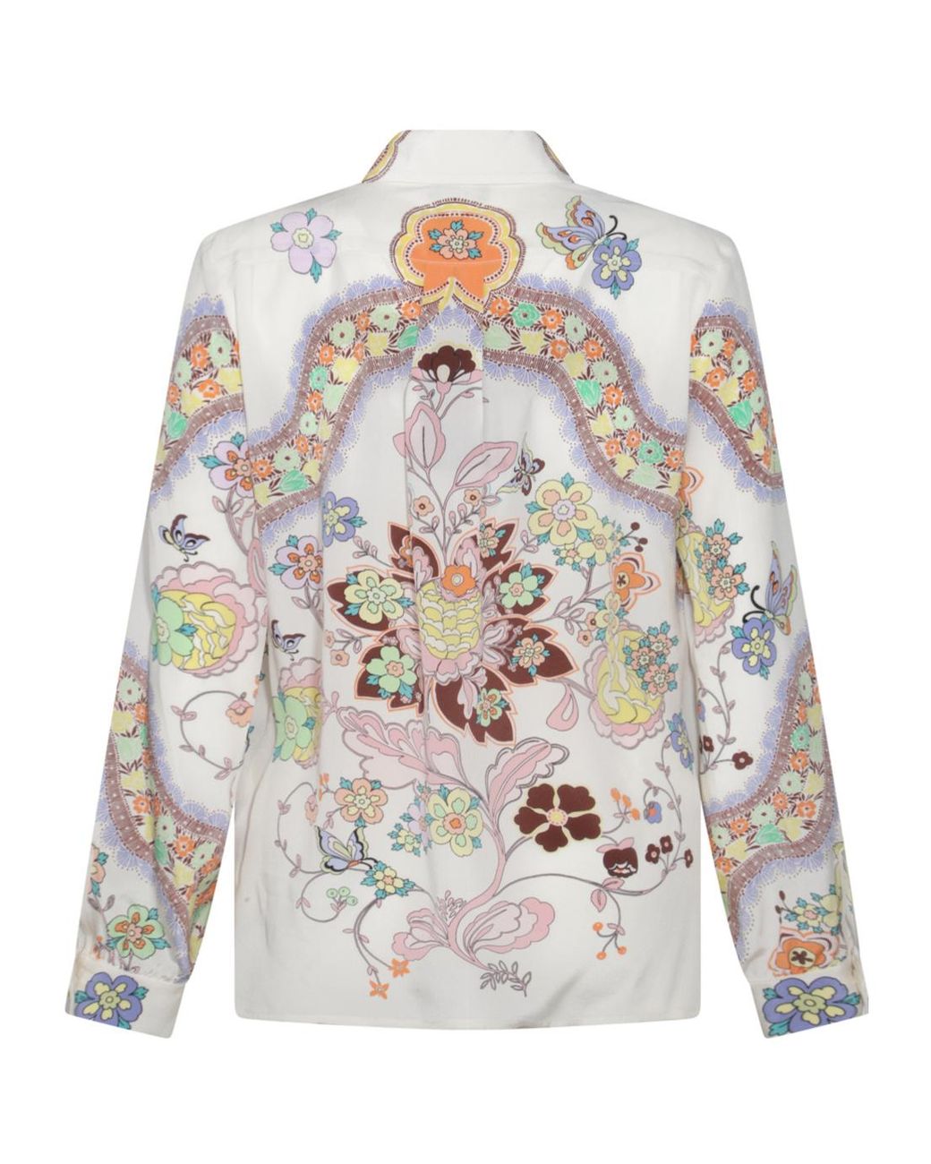 Etro White Floral-Printed Long Sleeved Shirt