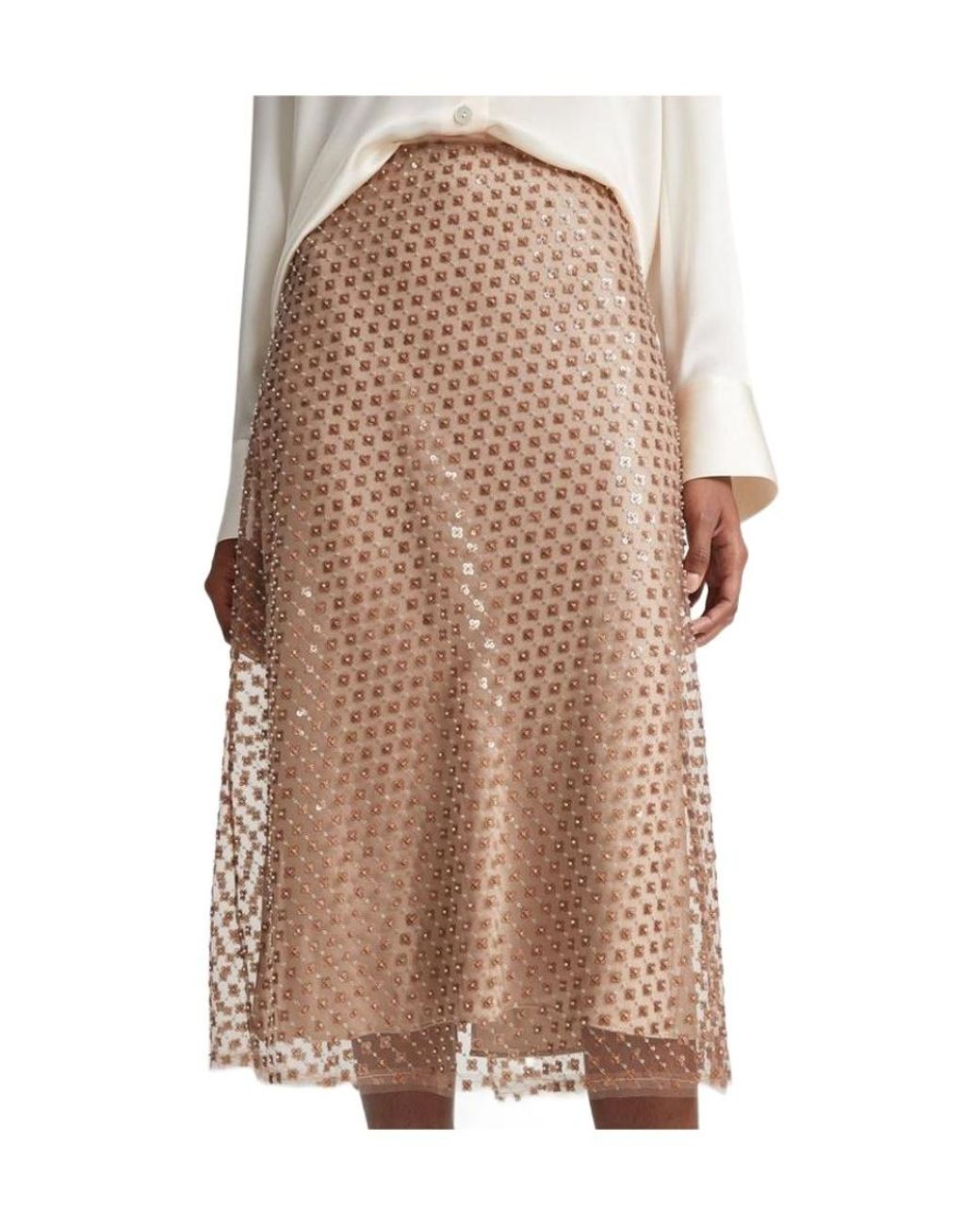 Vince Brown Beaded Sequined Skirt