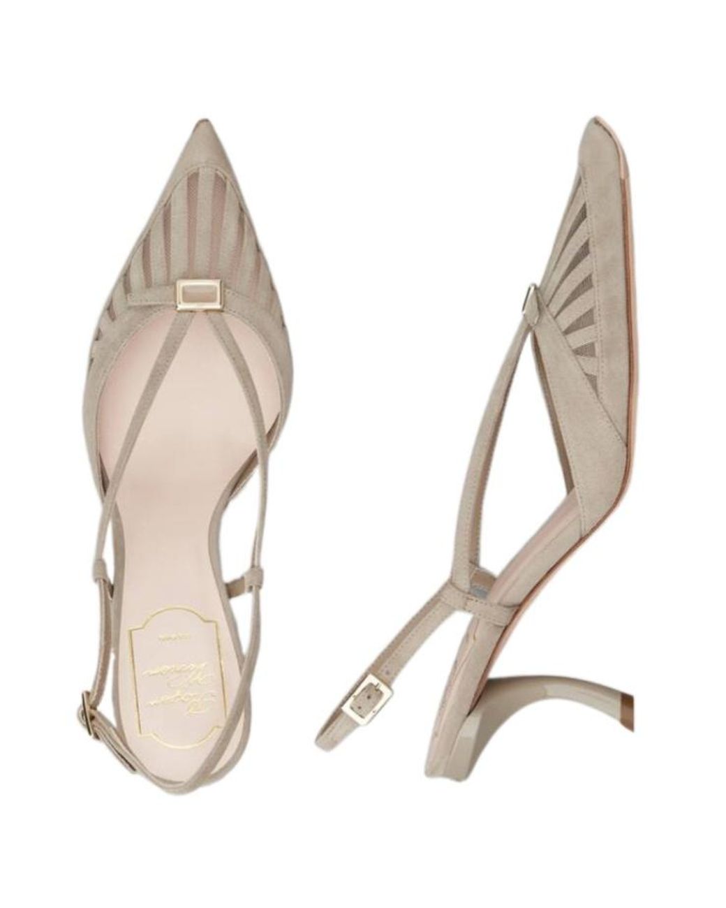 Roger Vivier Metallic Virgule D'Orsay Pumps