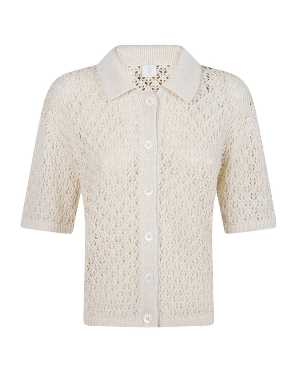 Eleventy White Short-Sleeved Cardigan