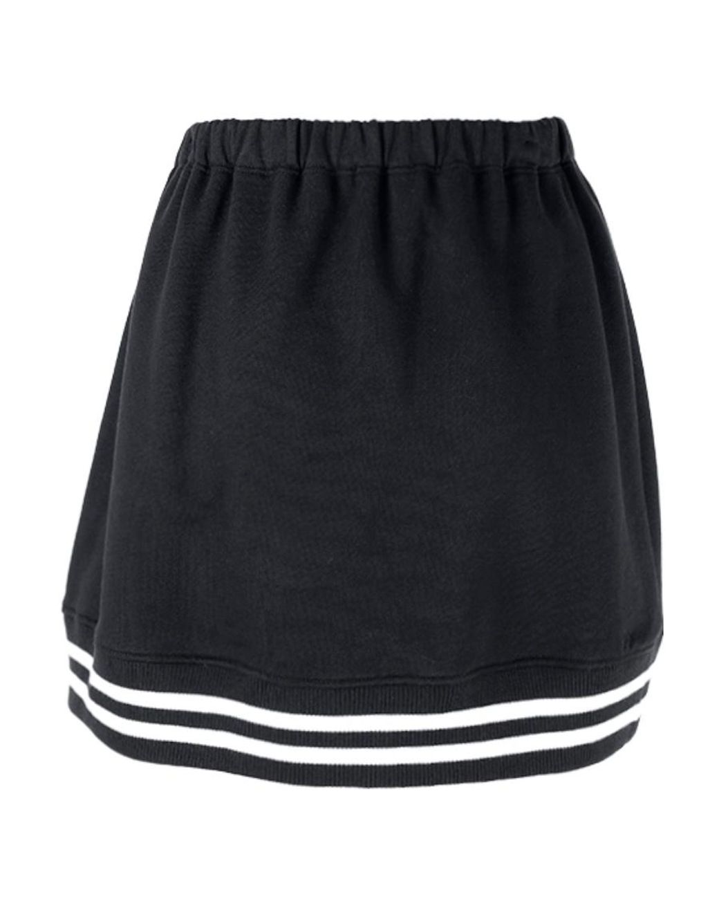 RED Valentino Black Striped Rib Skirt