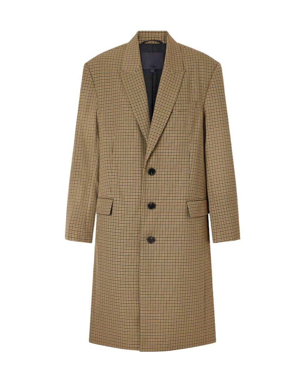 Tibi Natural Checked Twill Coat