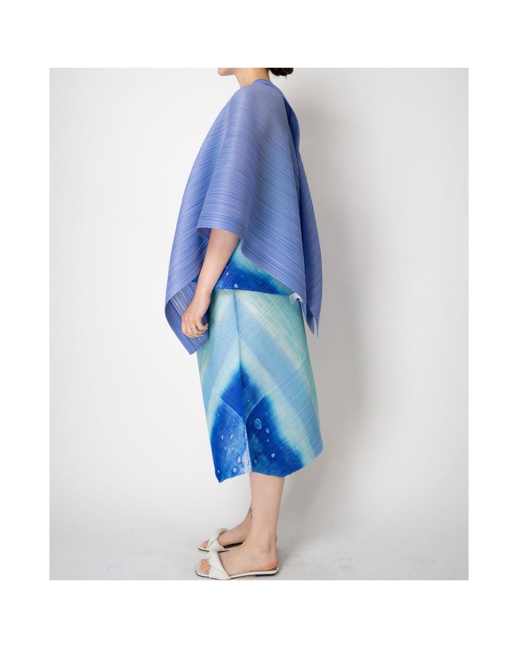 Issey Miyake Blue Open-Front Blouse
