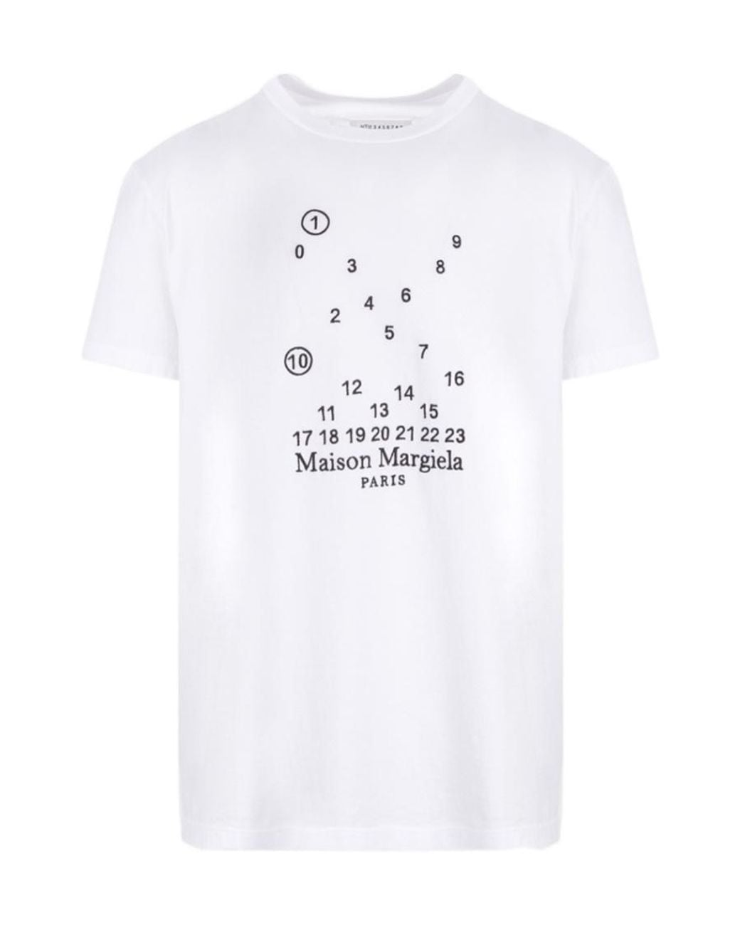 Maison Margiela White Graphic-Printed Crewneck T-Shirt for men