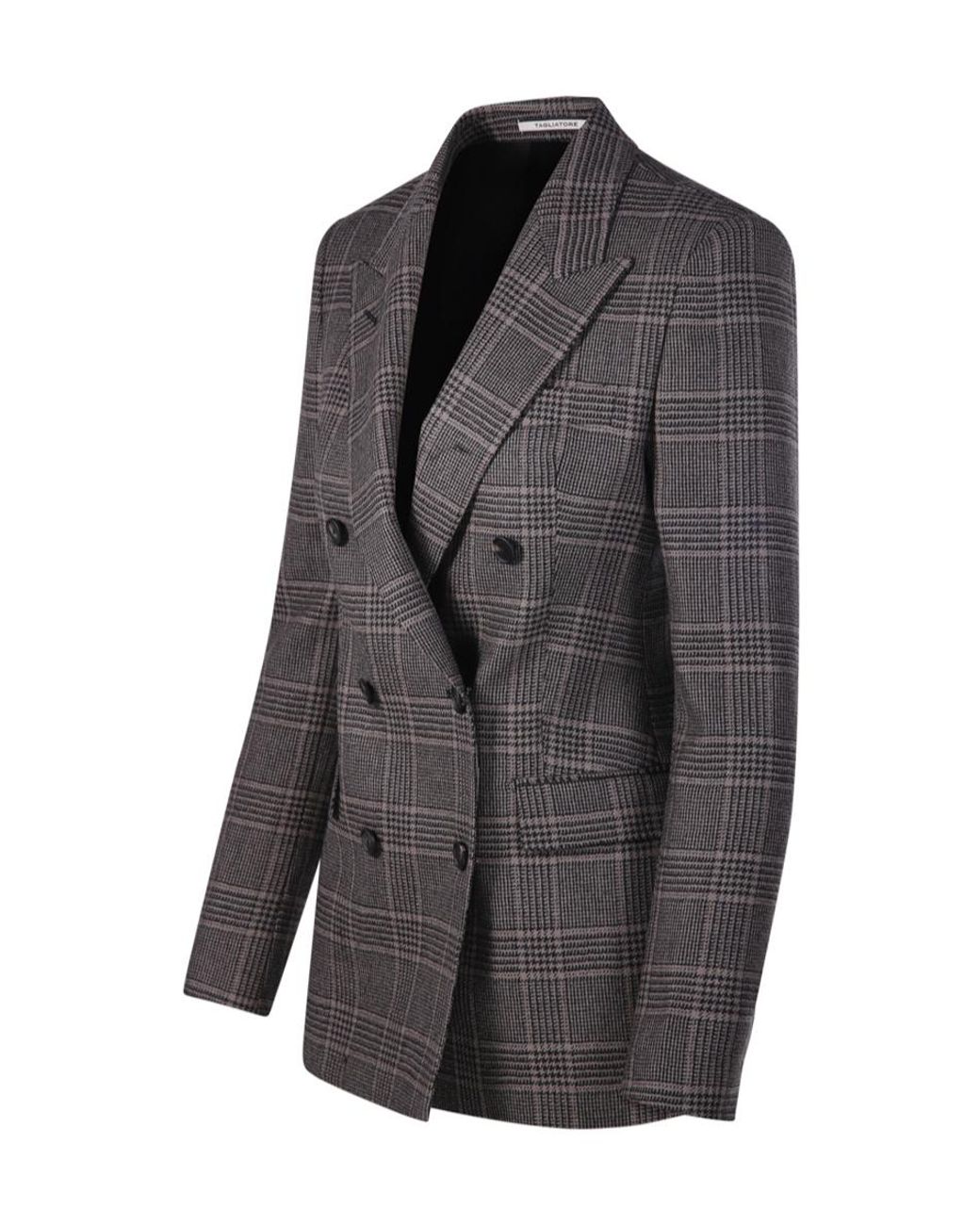 Tagliatore Black Parigi Double-Breasted Check Blazer