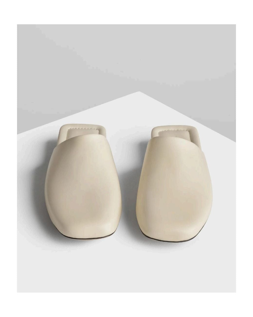 Phoebe Philo White Square Toe Mules