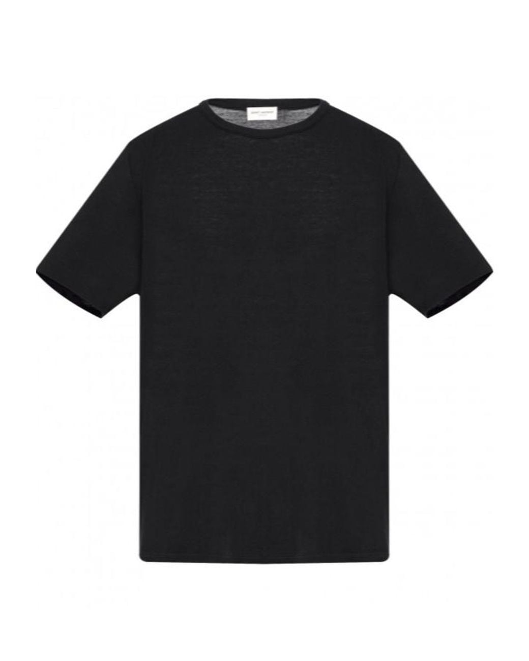 Saint Laurent Black Crewneck Short-Sleeved T-Shirt for men