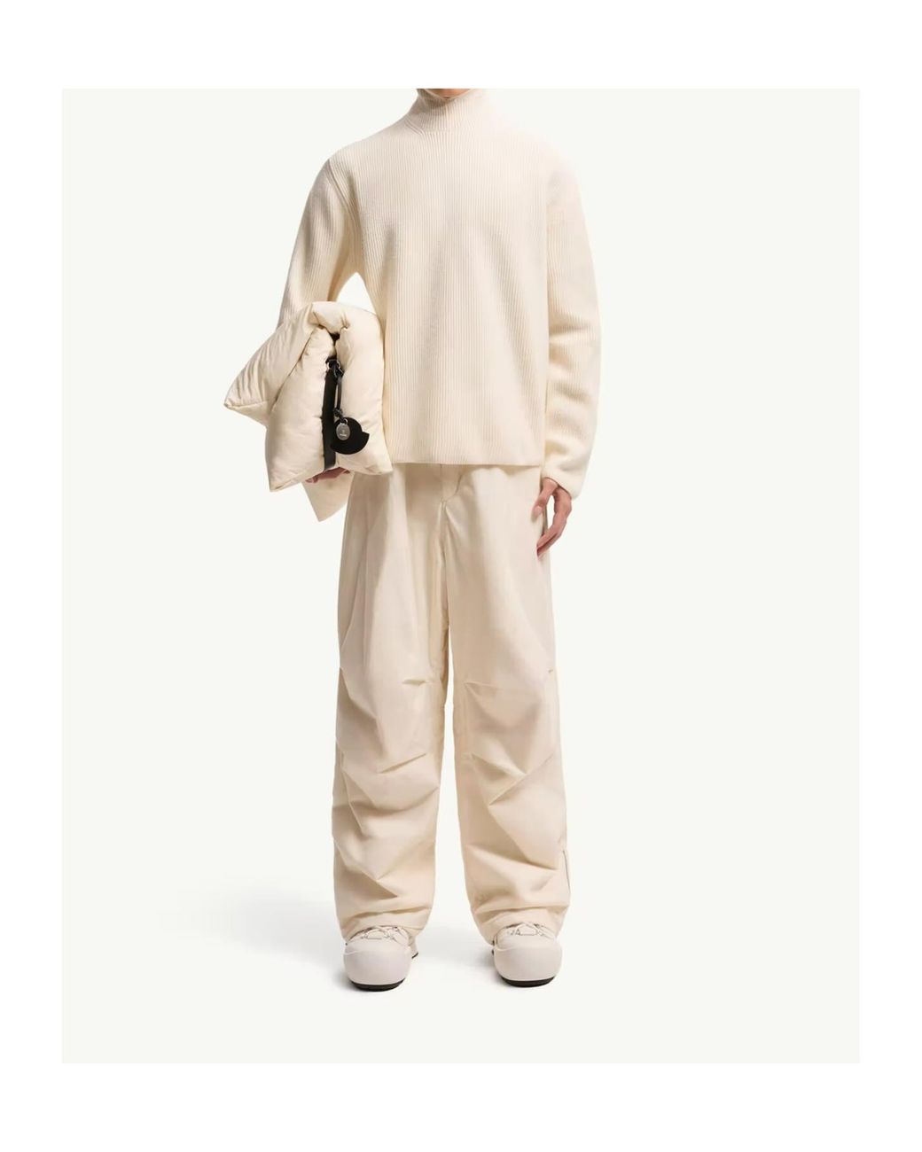 Moncler Natural Jil Sander Knitted Hoodie for men
