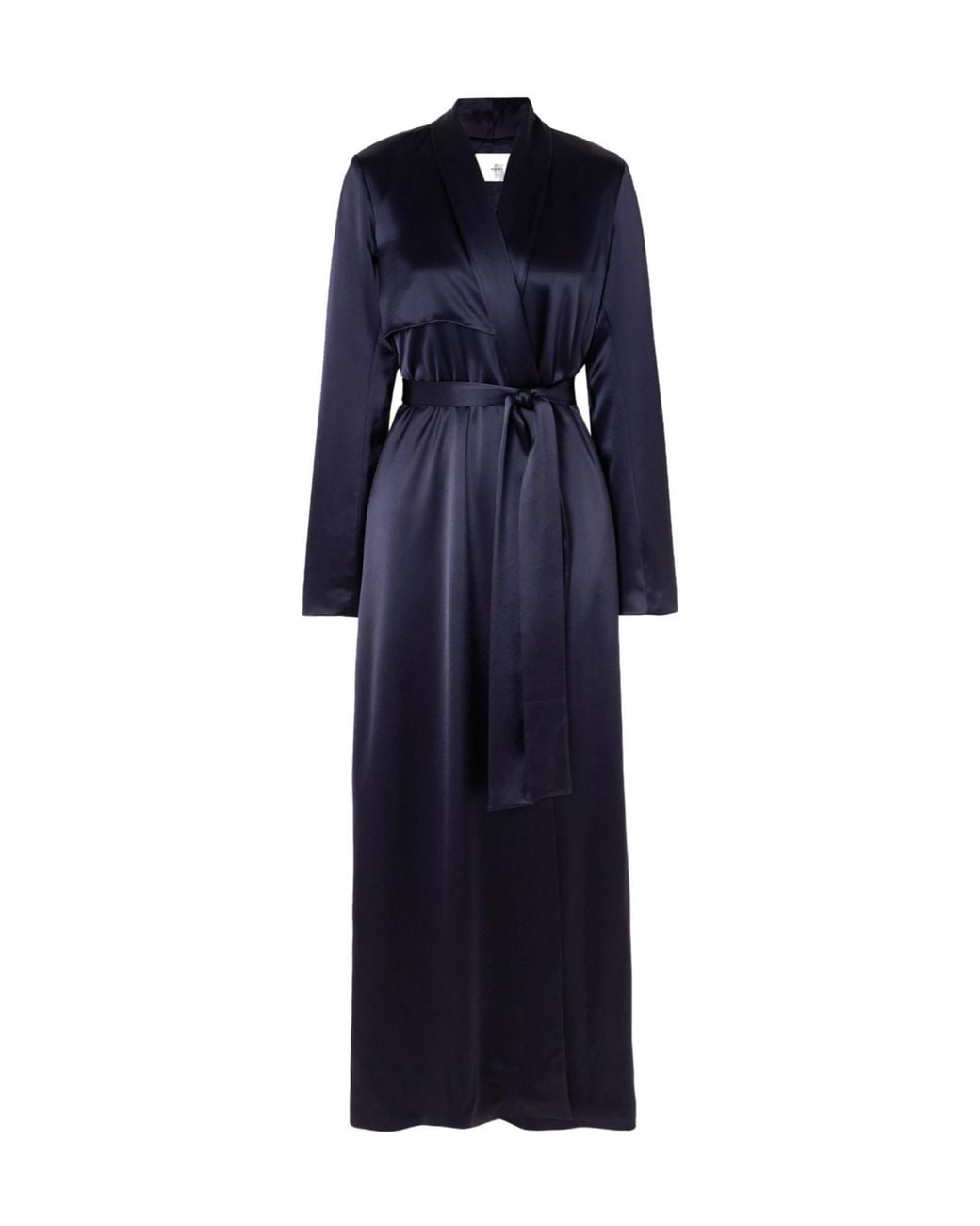 Galvan Blue Satin Trench Coat With Belt
