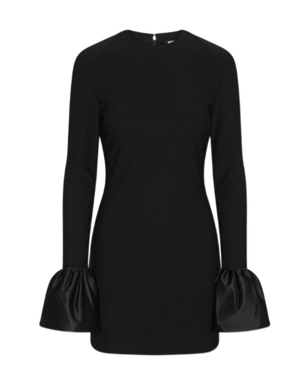 ROTATE BIRGER CHRISTENSEN Black Frill Ruffled-Sleeve Mini Dress