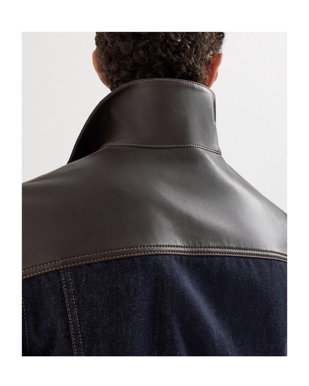 Brunello Cucinelli Blue Paneled No-Fade Denim Four-Pocket Jacket for men