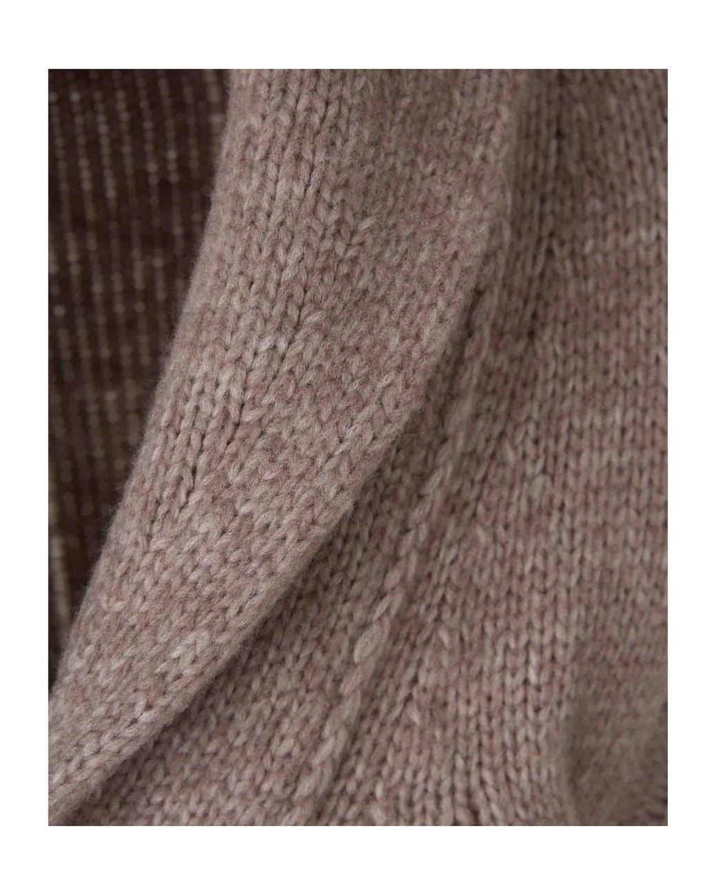 Gran Sasso Brown Cable-Knit Button-Up Cardigan for men
