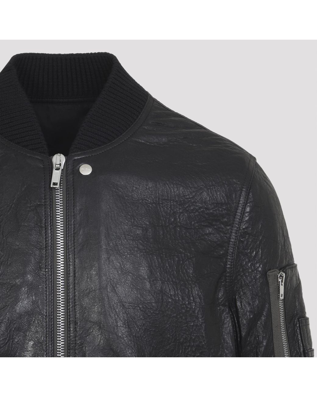 Rick Owens Black Temple Classic Flight Jacket for men