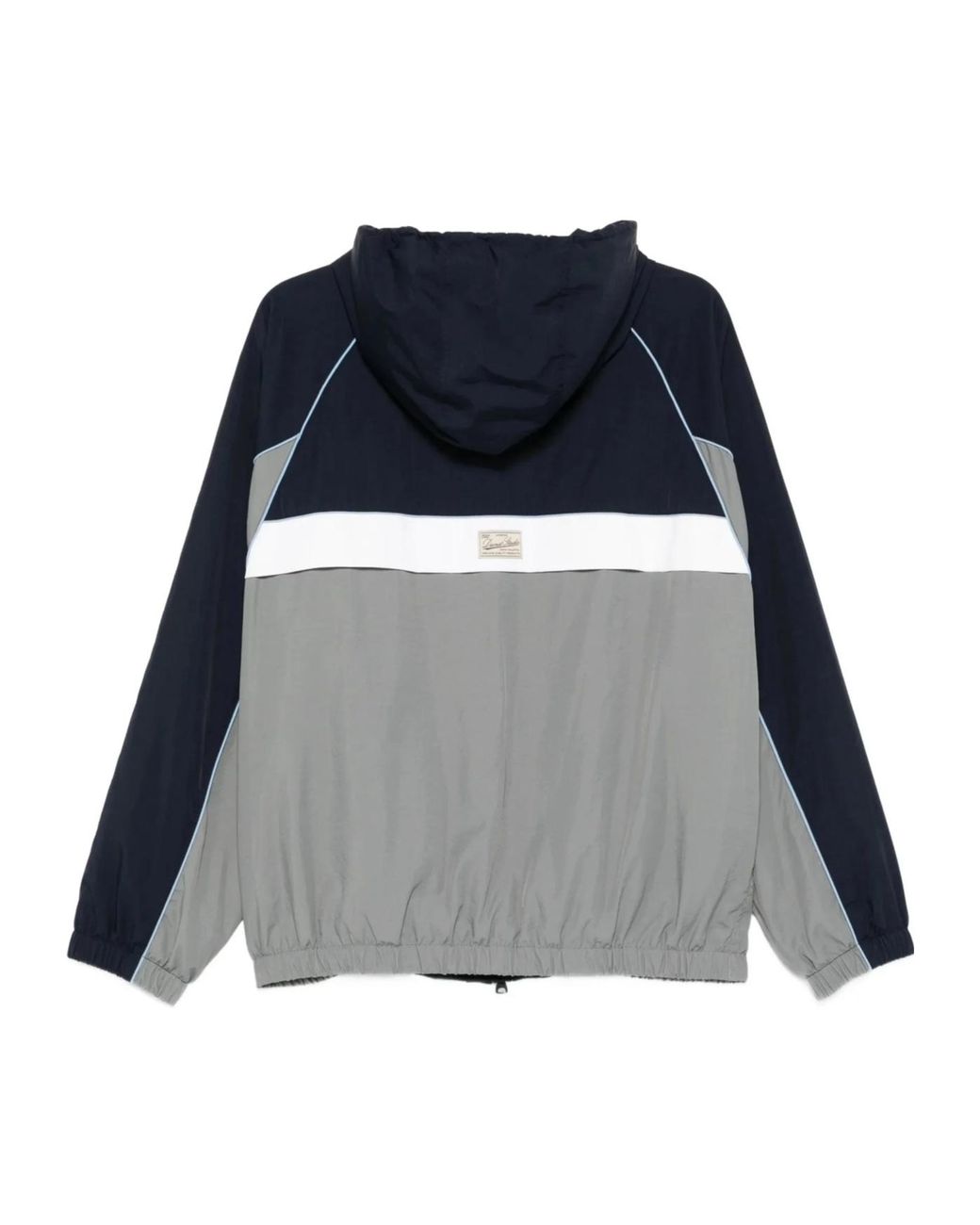 DUNST Blue Hooded Colourblock Windbreaker