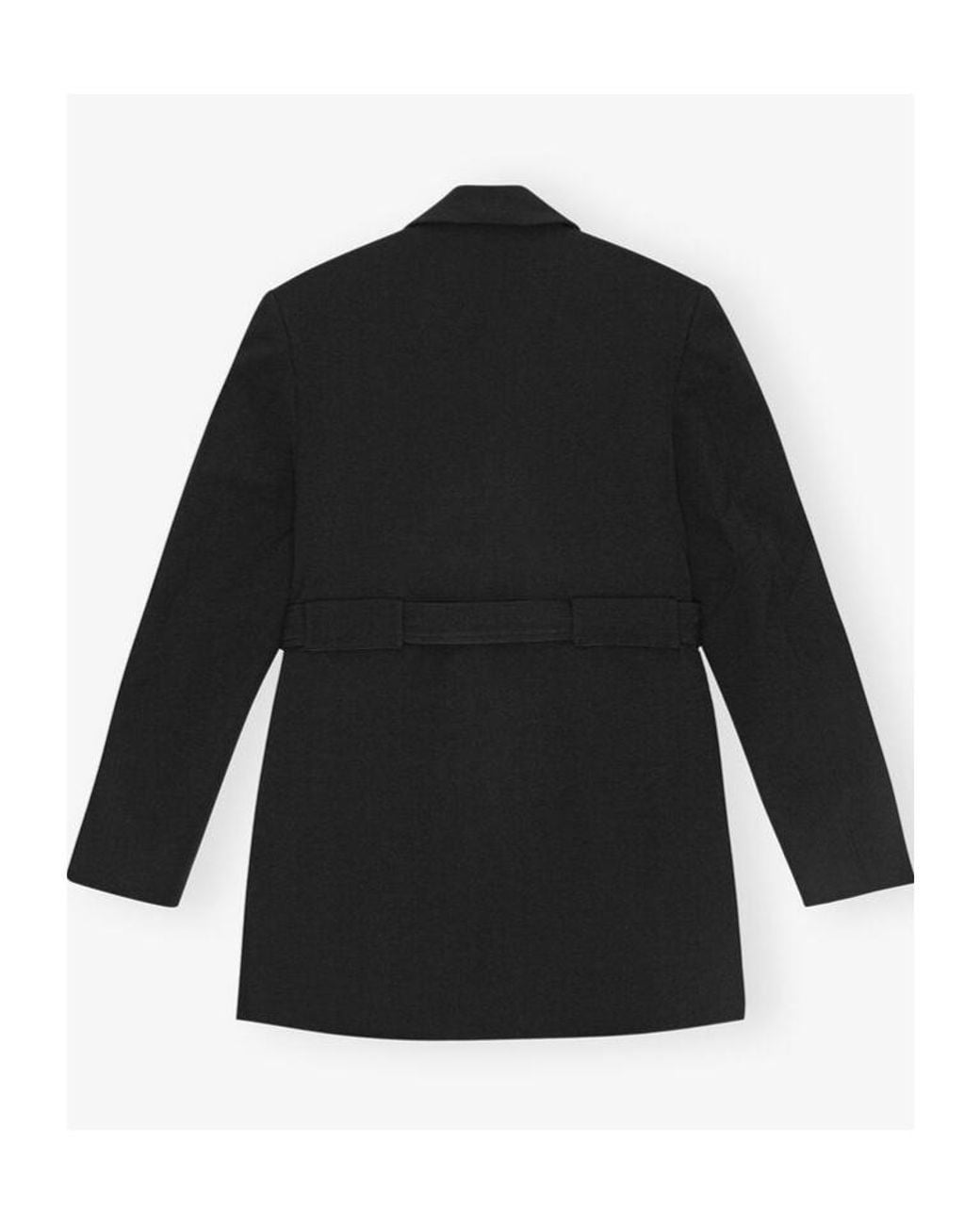 Ganni Black Bonded Crepe Blazer