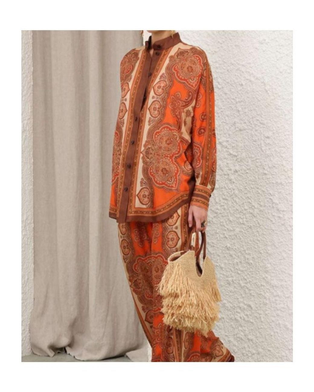 Zimmermann Orange Mahon Paisley Shirt