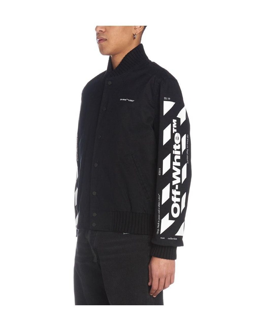 Off-White c/o Virgil Abloh Black Arrow Logo Bomber Jacket for men