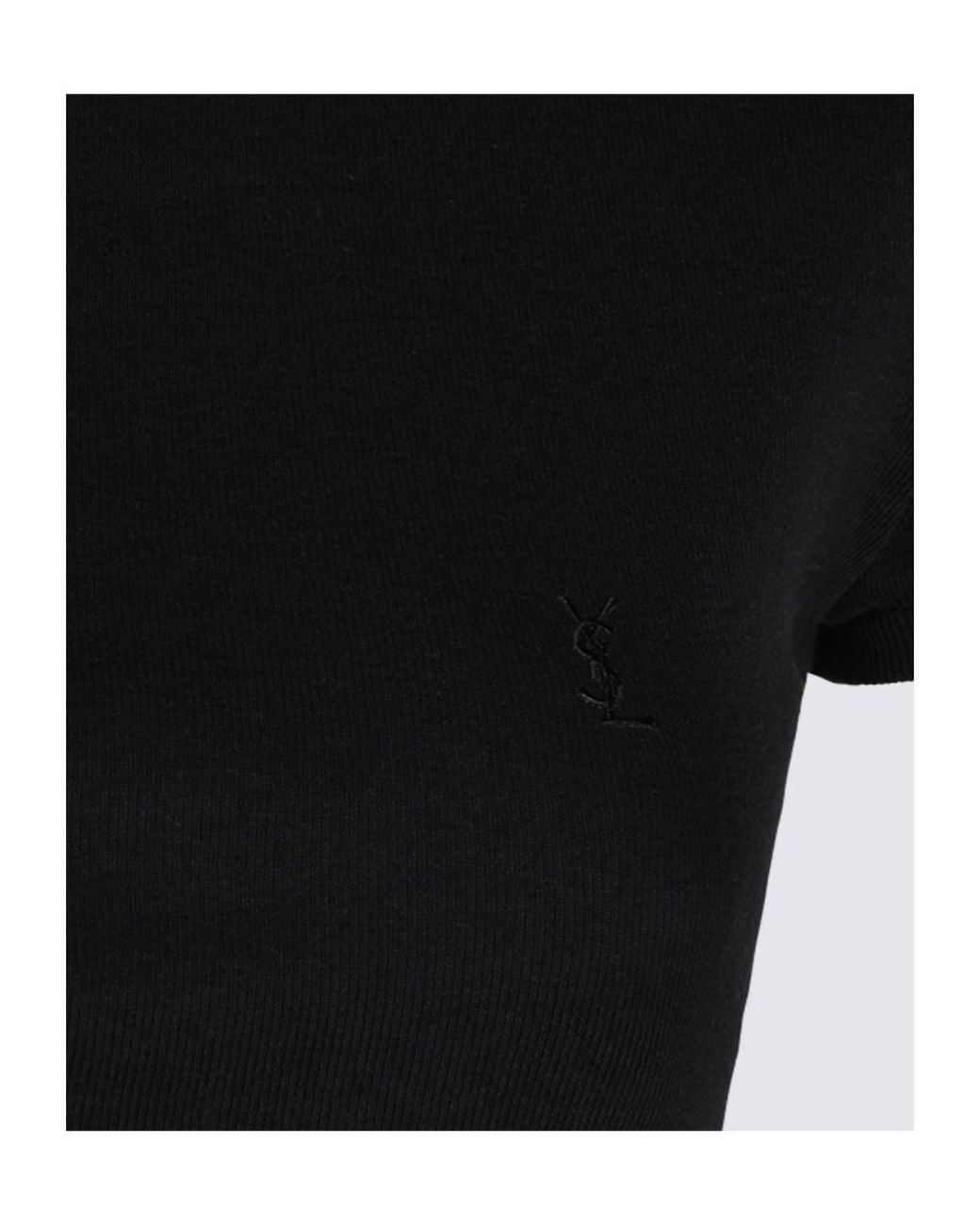 Saint Laurent Black Crewneck Short-Sleeved T-Shirt
