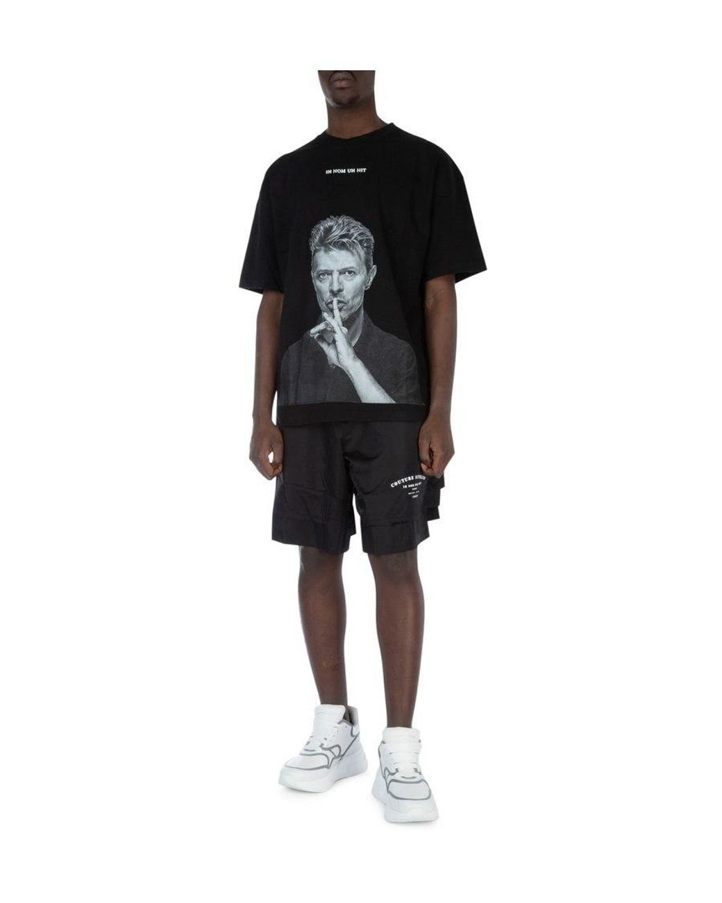 Ih Nom Uh Nit Black Portrait Printed Short-Sleeved T-Shirt for men