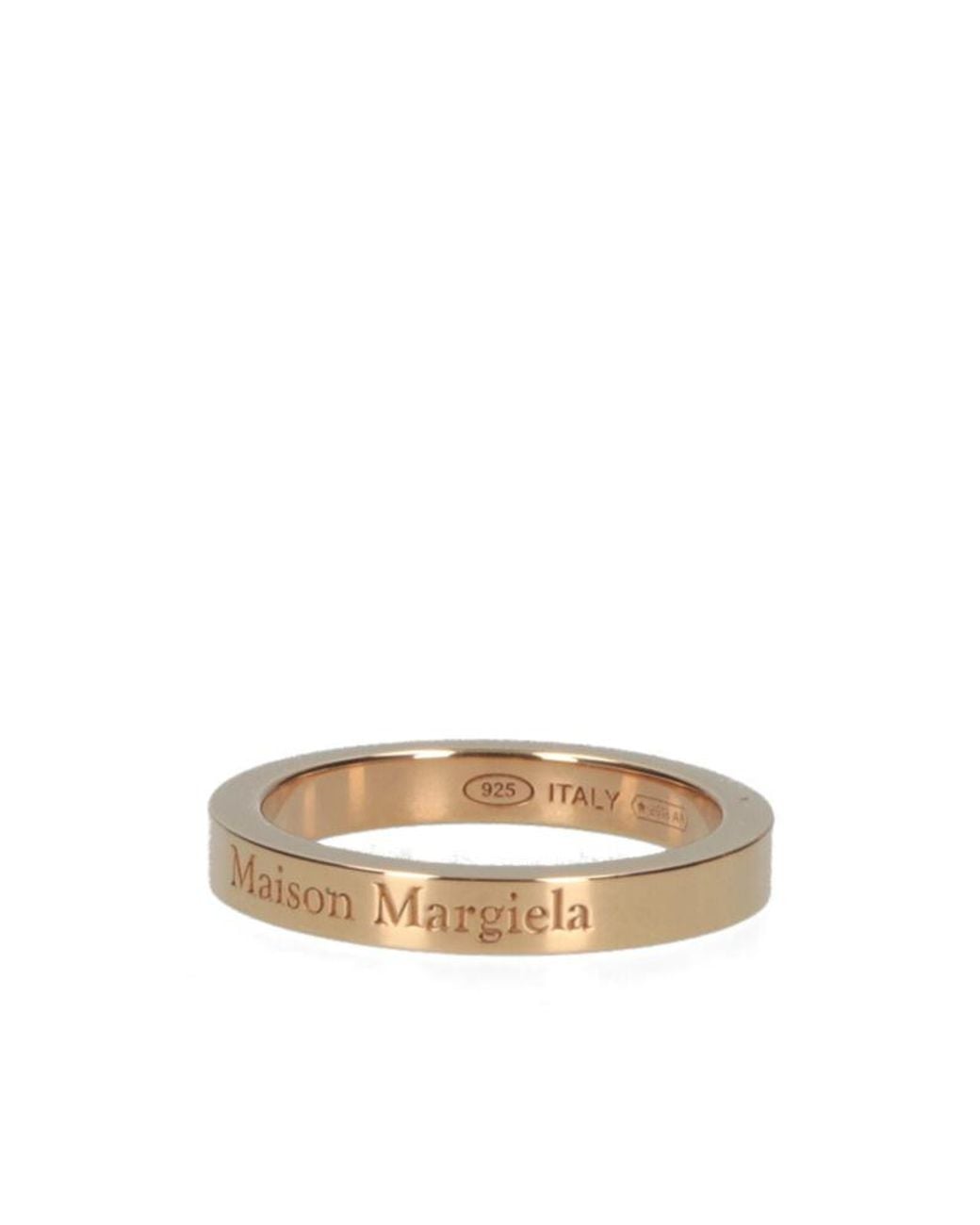 Maison Margiela White Engraved Logo Band Ring