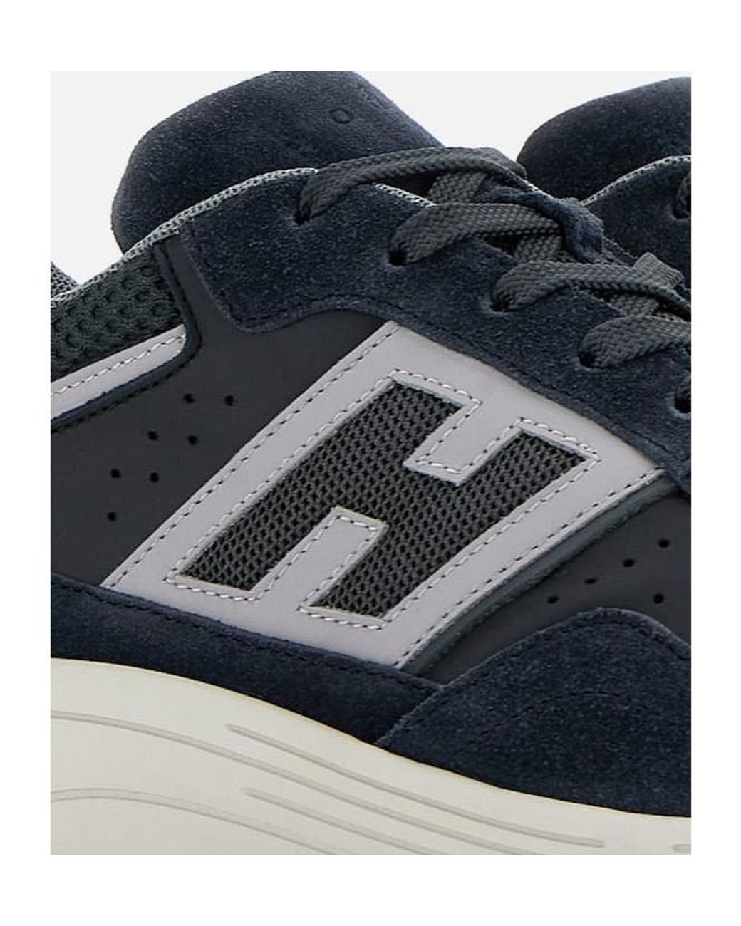 Hogan Blue Calfskin Lace-Up Sneakers With Contemporary Design for men