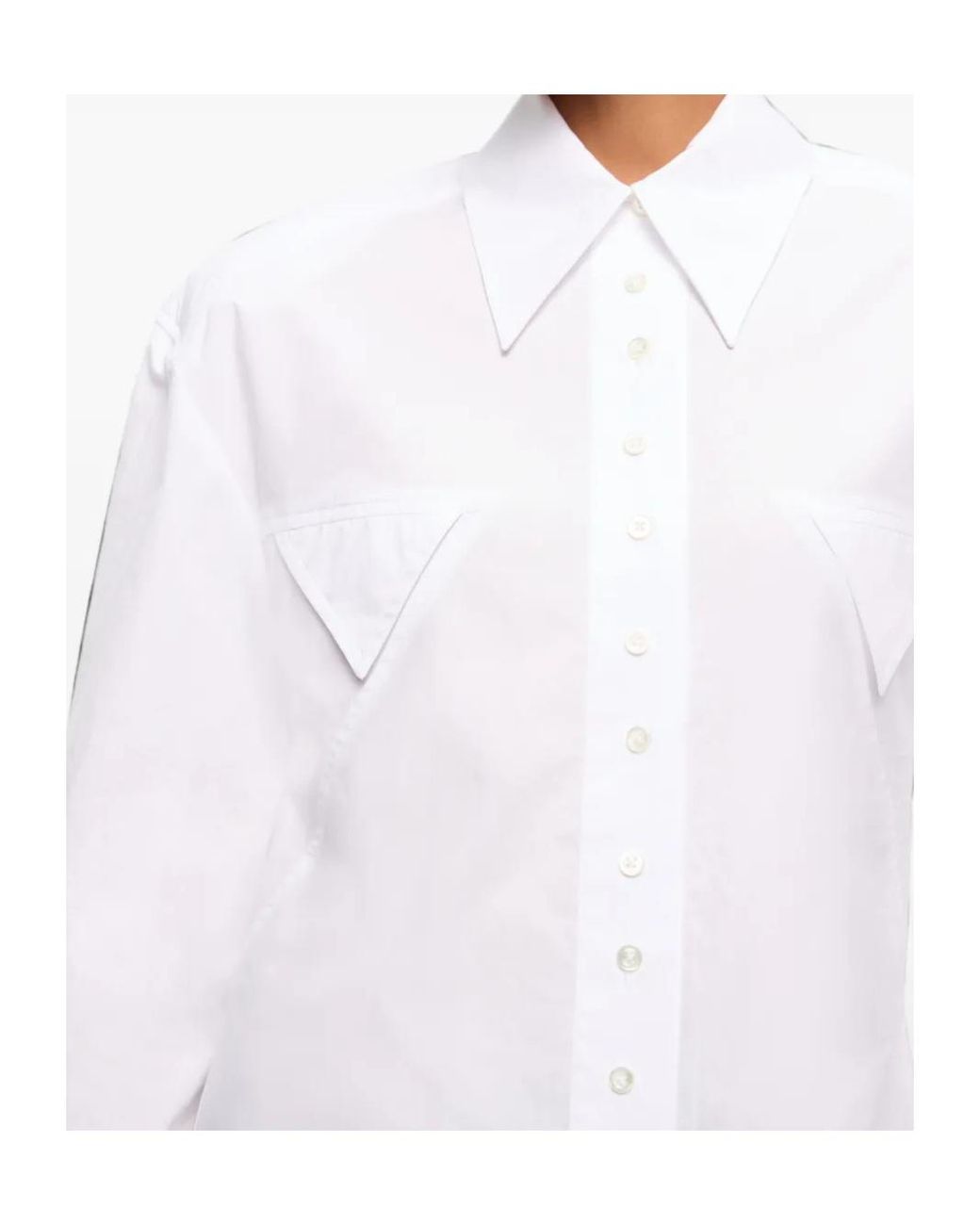 Pinko White Slim-Fit Shirt With Drawstring