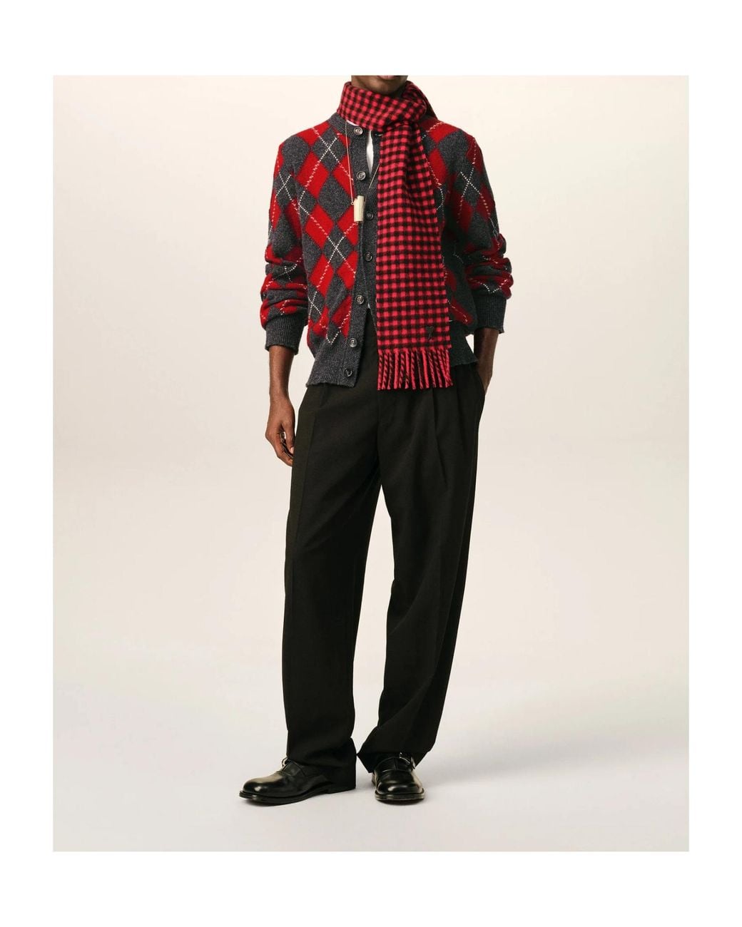 AMI Red Long-Sleeve Knit Top for men