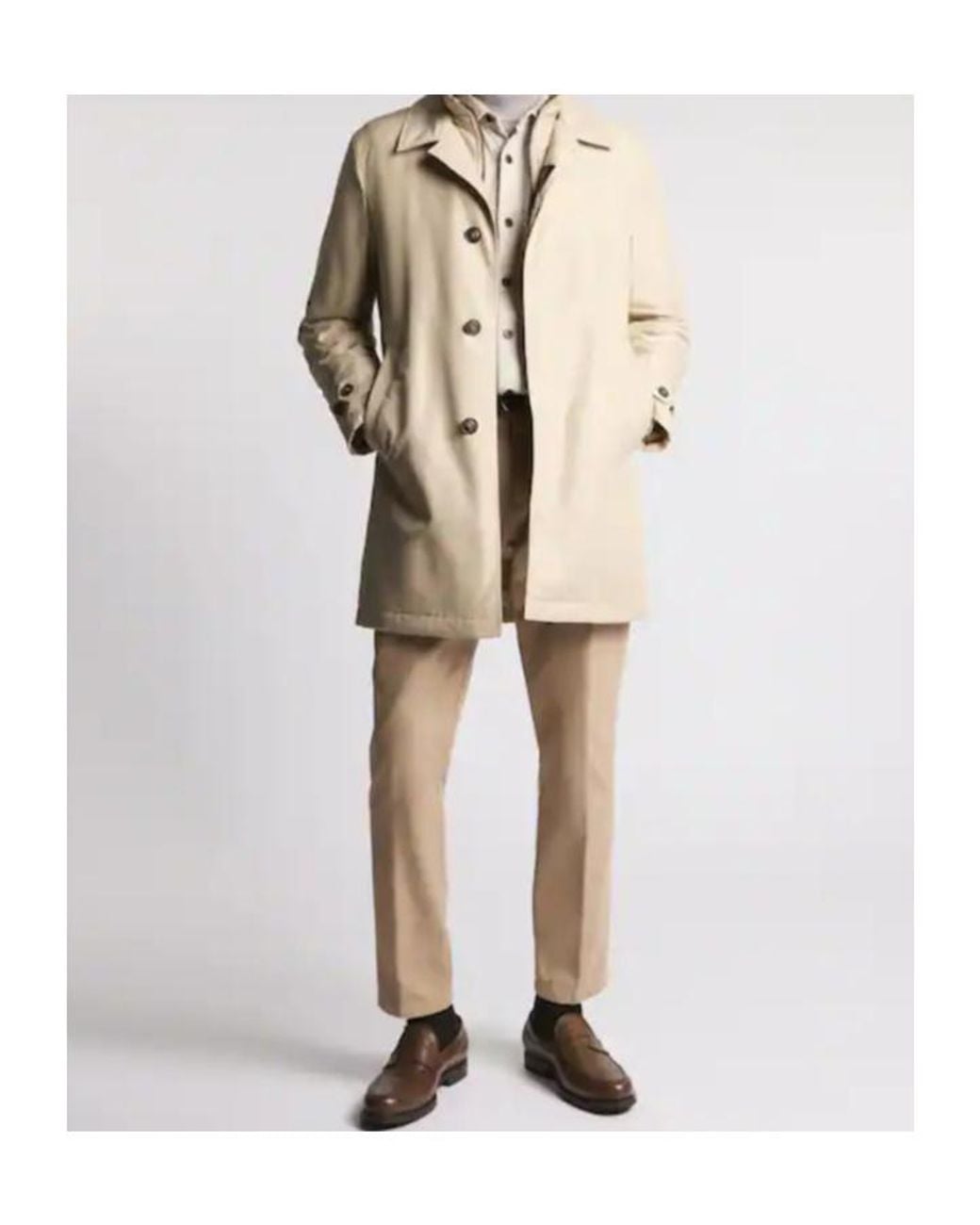 Fay Natural Technical Poplin Raincoat for men