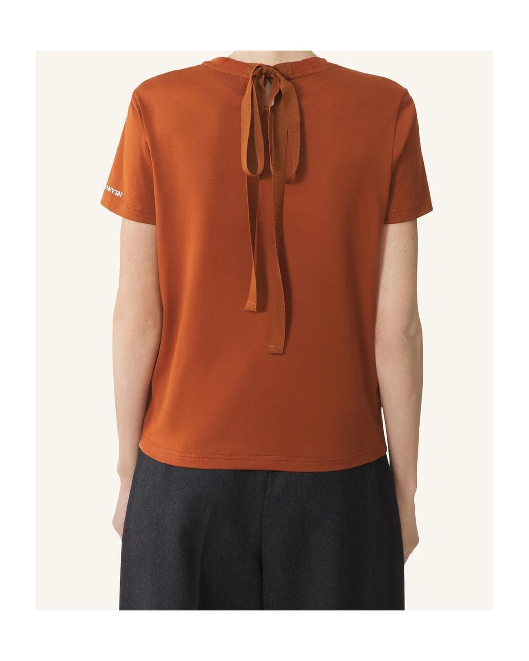 Lanvin Brown Tie-Detail Top