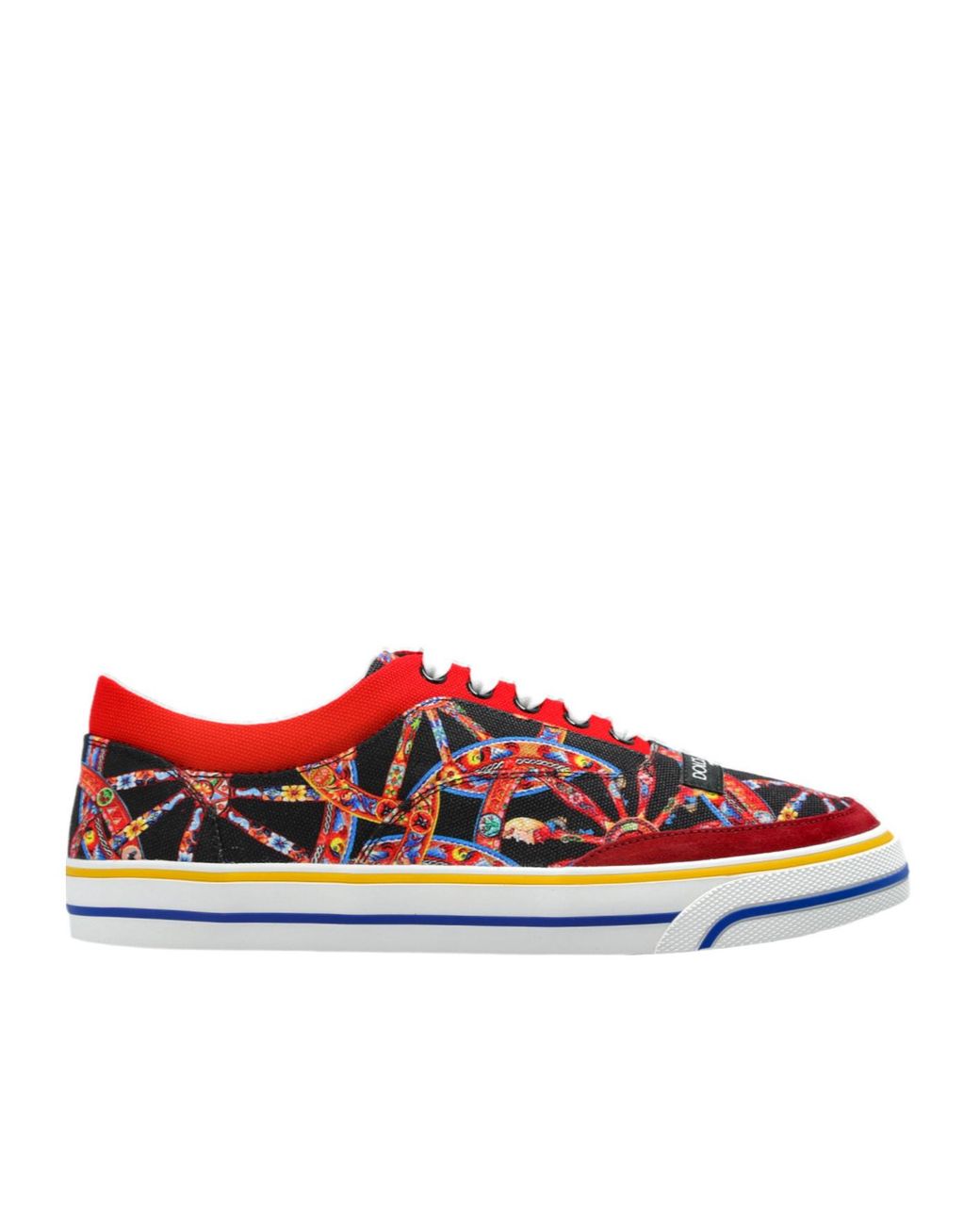 Dolce & Gabbana Red Carretto Printed Sports Shoes