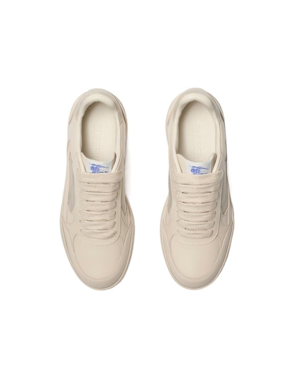 Burberry Natural Checked Lace-Up Sneakers