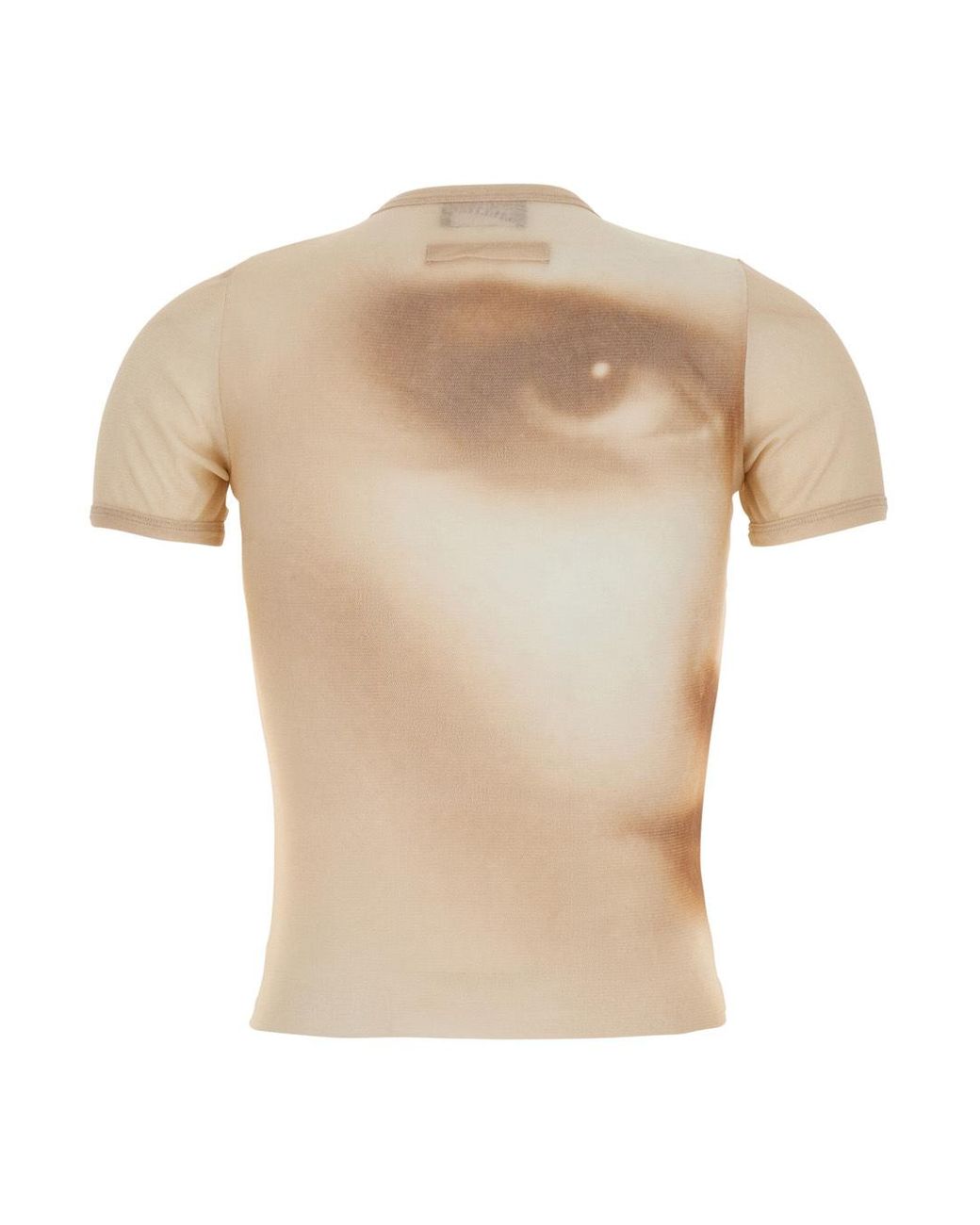 Jean Paul Gaultier White Eye-Print Mesh T-Shirt