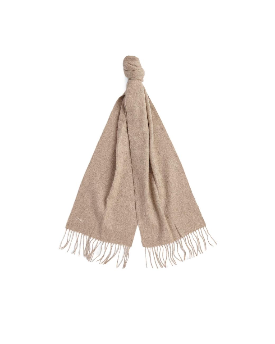Barbour Natural Logo Tassel Scarf
