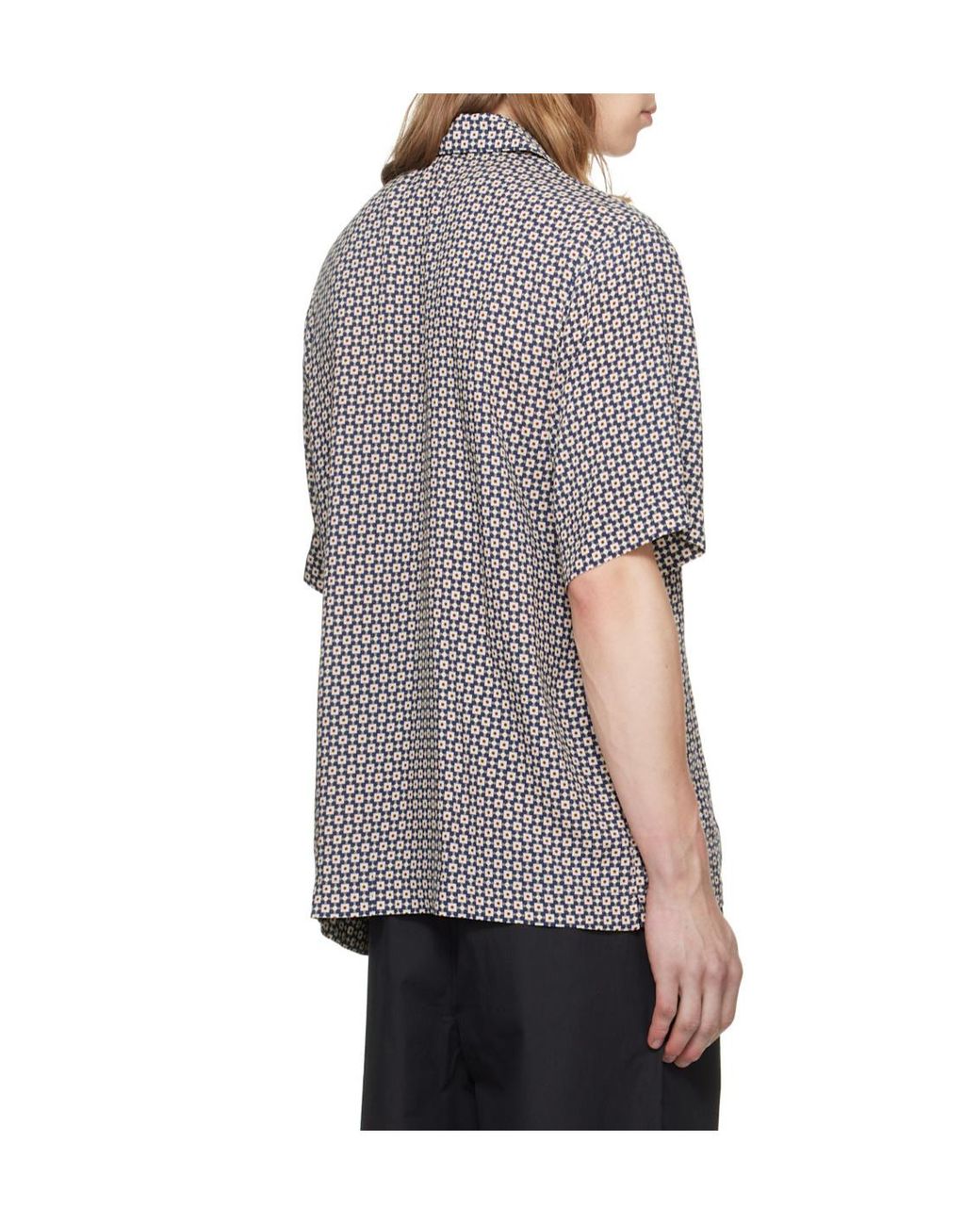 A.P.C. Gray Geometric-Print Shirt for men