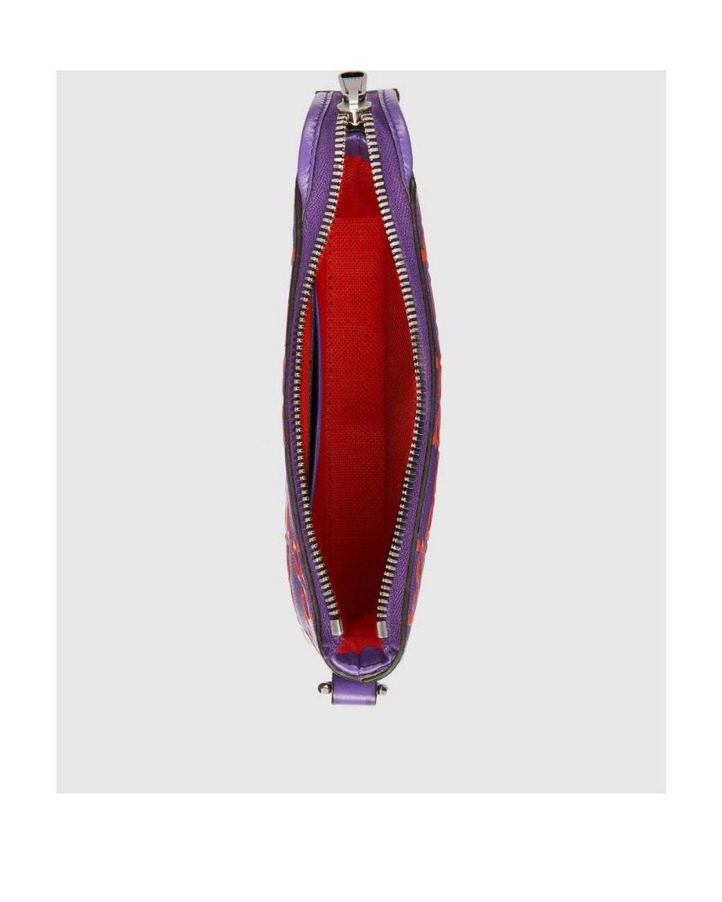 Gucci Purple Printed Embossed Small Shoulder Bag for men