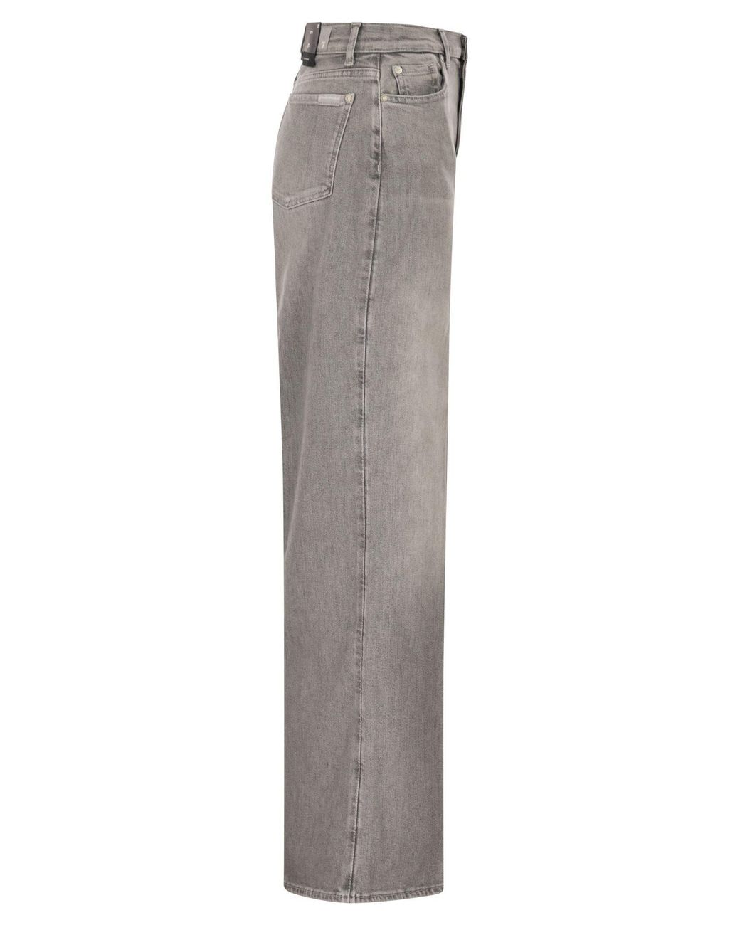 7 For All Mankind Gray Lotta High-Waist Flared Jeans