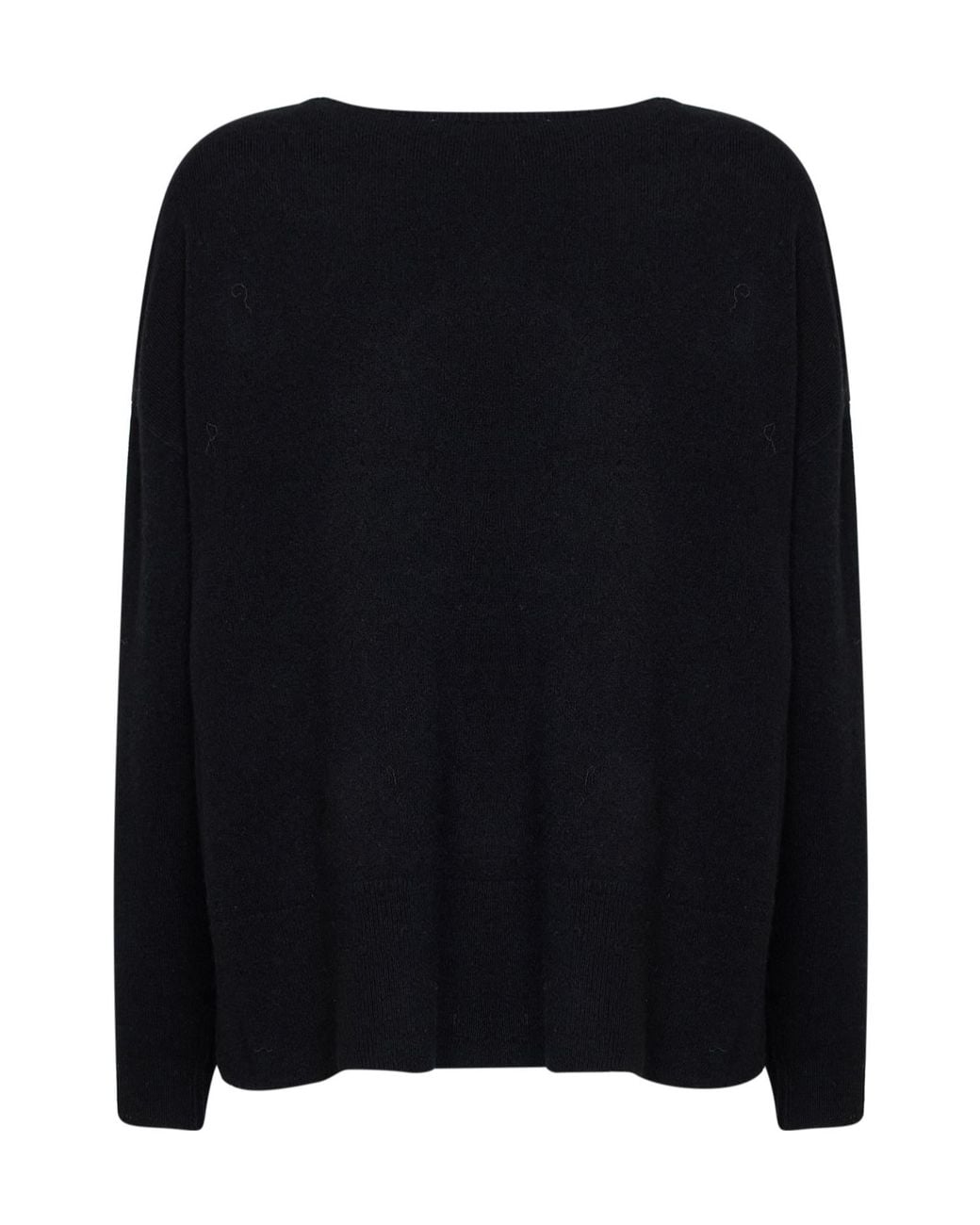 Kaos Black Boat Neck Sweater